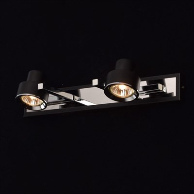Светильник "Арно", 2x50Вт GU10, цвет чёрный, хром - фото 1999784