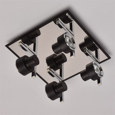 Светильник "Арно", 4x50Вт GU10, цвет чёрный, хром - фото 1999795