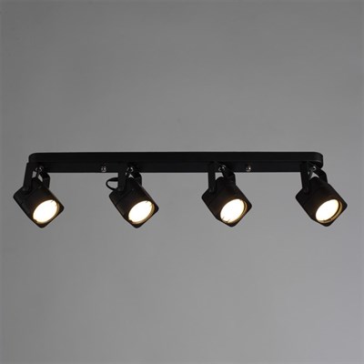 Светильник Lente, 4x50Вт GU10, чёрный - фото 1999941