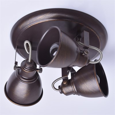 Люстра спот "Ринген" 3x40W E14 кофейный, золотистый 29x33x19см - фото 2000234