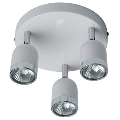 Люстра спот "Орион" 3x35W GU10 белый, хром 30x30x14см - фото 2000277