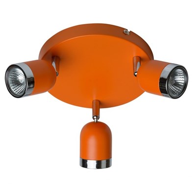 Люстра спот "Орион" 3x35W GU10 оранжевый, хром 30x30x14см - фото 2000284