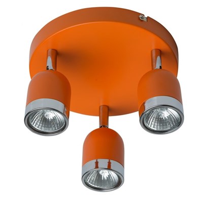 Люстра спот "Орион" 3x35W GU10 оранжевый, хром 30x30x14см - фото 2000285