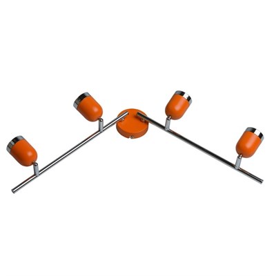 Люстра спот "Орион" 4x35W GU10 оранжевый, хром 16x82x17см - фото 2000288