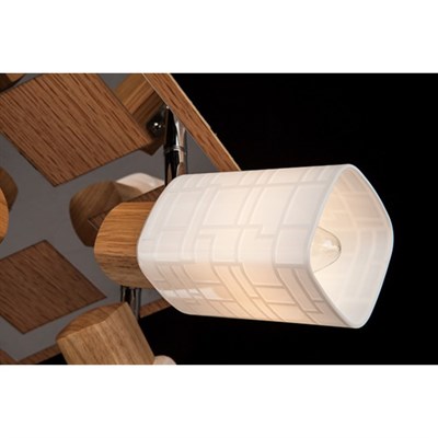 Спот Savier 4x40Вт Е14 хром, дерево 22x22x15см - фото 2000322