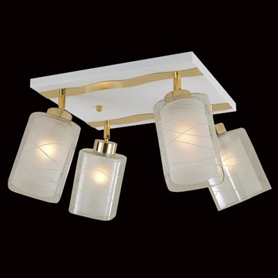 Светильник "Румба" 4x75Вт E27 белый, золото 38x35x17см - фото 2000516