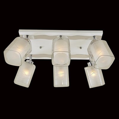 Светильник "Румба" 6x75Вт E27 белый, хром 57x35x17см - фото 2000518