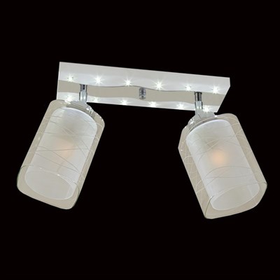 Светильник "Румба" 2x75Вт E27 белый, хром 37x24x14см - фото 2000522