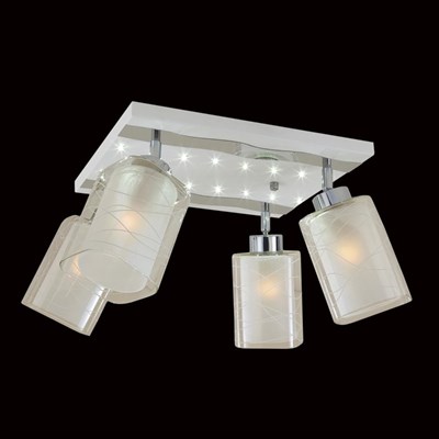 Светильник "Румба" 4x75Вт E27 белый, хром 42x37x19см - фото 2000525