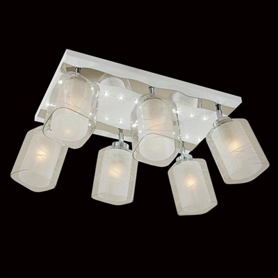 Светильник "Румба" 6x75Вт E27 белый, хром 58x37x18,5см - фото 2000527