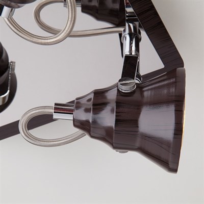 Светильник Magnum 4x50Вт G5.3 хром, тёмное дерево 24x24x17см - фото 2000752