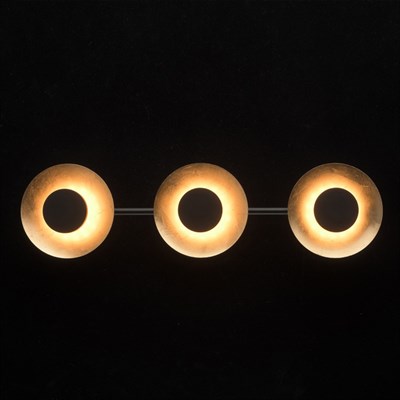 Светильник "Галатея" 3x6Вт LED 3000K золото, черный 15x58x11см - фото 2000794
