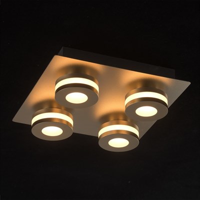 Светильник "Пунктум" 4x5Вт LED IP44 розовое золото 24x24x7,5см - фото 2000818