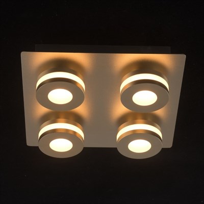 Светильник "Пунктум" 4x5Вт LED IP44 розовое золото 24x24x7,5см - фото 2000822