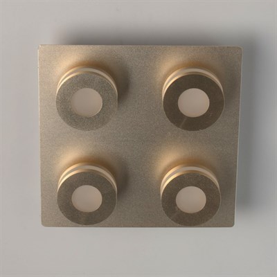 Светильник "Пунктум" 4x5Вт LED IP44 розовое золото 24x24x7,5см - фото 2000823