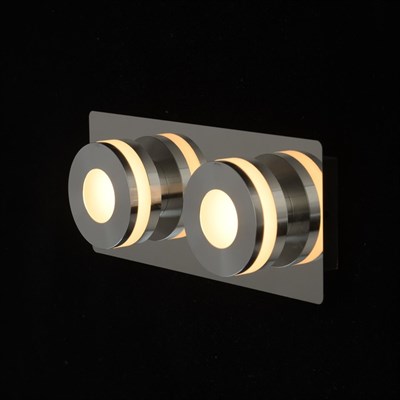 Светильник "Пунктум" 2x5Вт LED IP44 хром 10x24x7,5см - фото 2000832