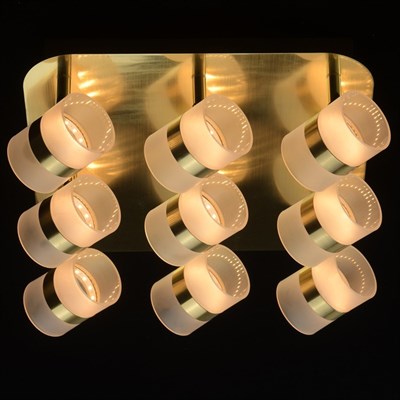 Светильник "Этингер" 9x2,5Вт LED 3000K золото 32x32x13,5см - фото 2000959