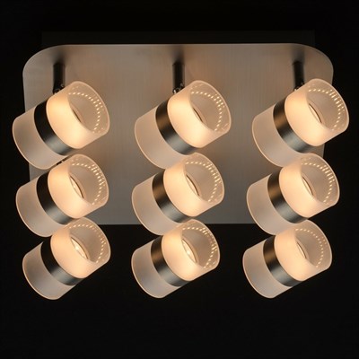 Светильник "Этингер" 9x2,5Вт LED 3000K серебро 32x32x13,5см - фото 2000970