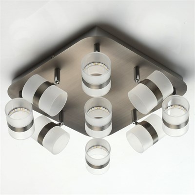 Светильник "Этингер" 9x2,5Вт LED 3000K серебро 32x32x13,5см - фото 2000971