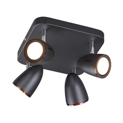 Светильник REANNA 4x50Вт GU10 черный, кофе - фото 2001158