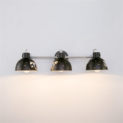 Светильник Grunge 3x40Вт E14 хром, черный - фото 2001387
