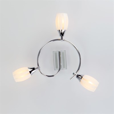 Светильник Meridiane 3x40Вт E14 хром, белый - фото 2001417