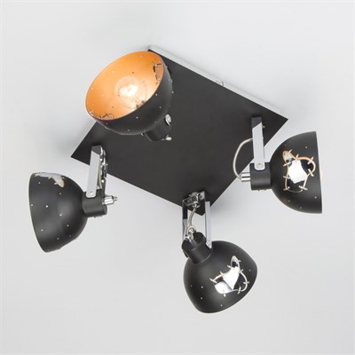 Светильник Grunge 4x40Вт E14 хром, черный - фото 2001442