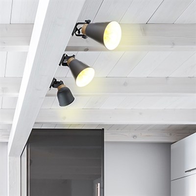 Спот "Конус малый" 1x40Вт E27 серый 10х15х11,5 см - фото 2001632