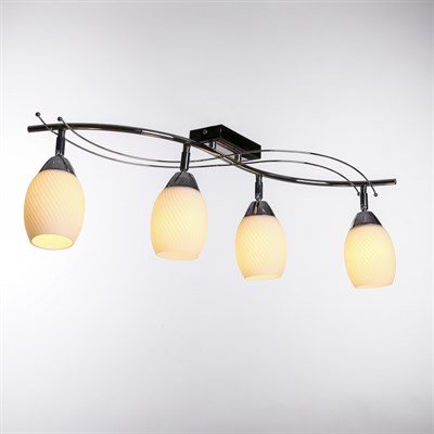 Люстра "Павия" 4x60Вт E27 черный-хром 50х50х18 см. - фото 2001645