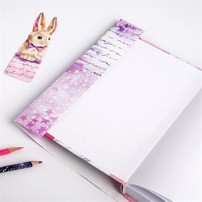 Обложка для книги с закладкой «Заяц в шляпе», 43×24 см - фото 2002340