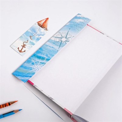 Обложка для книги с закладкой «Корабль», 43×24 см - фото 2002347