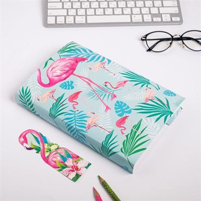 Обложка для книги с закладкой «Фламинго», 43×24 см - фото 2002353