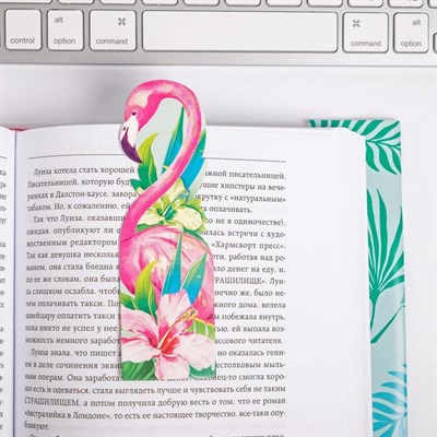 Обложка для книги с закладкой «Фламинго», 43×24 см - фото 2002355