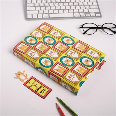 Обложка для книги с закладкой «Коты», 43×24 см - фото 2002403