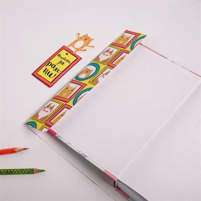 Обложка для книги с закладкой «Коты», 43×24 см - фото 2002404