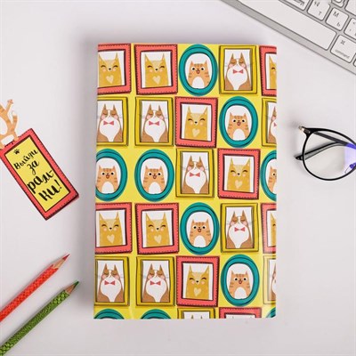 Обложка для книги с закладкой «Коты», 43×24 см - фото 2002408