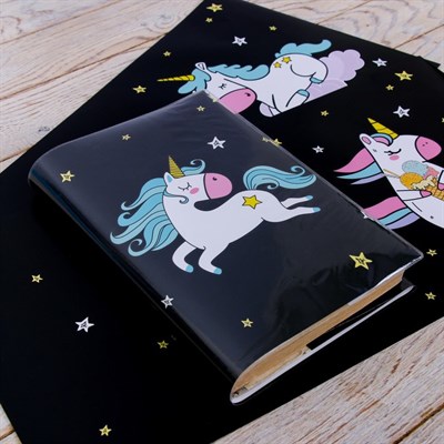 Обложка со вставками «Мечтательный единорог», 23.2×45 см - фото 2002516