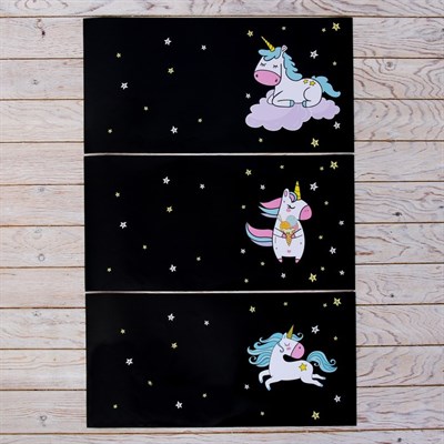 Обложка со вставками «Мечтательный единорог», 23.2×45 см - фото 2002518