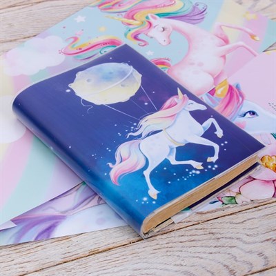 Обложка со вставками «Единороги», 22.6×43 см - фото 2002579