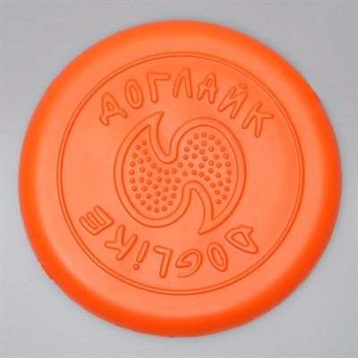 Летающая тарелка-фрисби "ДогЛайк" малая, 18х2,3 см, оранжевая - фото 2002797