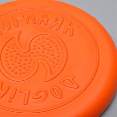 Летающая тарелка-фрисби "ДогЛайк" малая, 18х2,3 см, оранжевая - фото 2002798