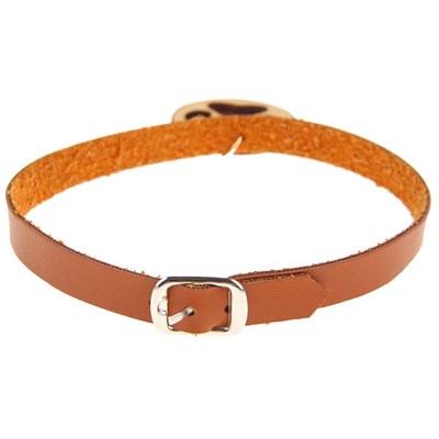 Декоративный кожаный ошейник с подвеской-лапкой (дерево), 34 х 1 см - фото 2004990