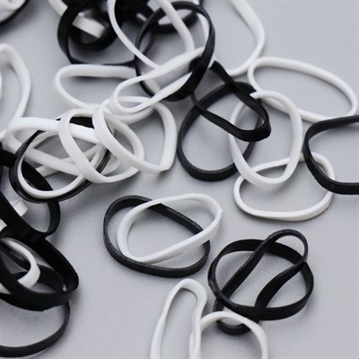 Резинки для животных повышенной прочности, набор 100 шт, микс черные и белые - фото 2005005
