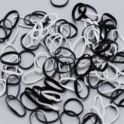 Резинки для животных повышенной прочности, набор 100 шт, микс черные и белые - фото 2005006