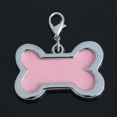 Адресник со стразами и вкладышем "Косточка", 4,3 х 2,8 см - фото 2005017