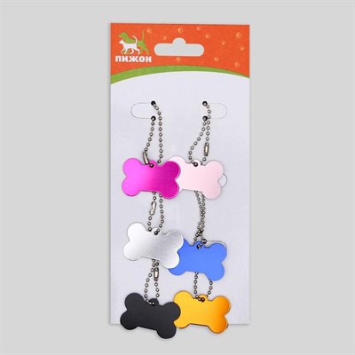 Адресник под гравировку "Косточка", 3,8 х 2,5 см, микс - фото 2005024