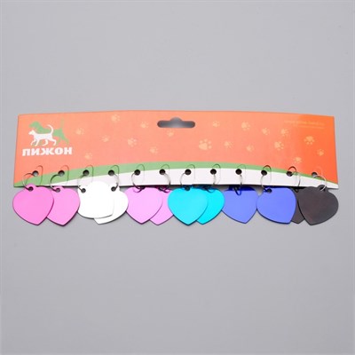 Адресник под гравировку "Сердечко" 3 х 3 см, микс - фото 2005028