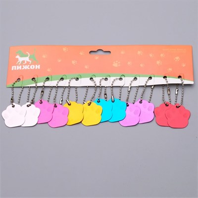 Адресник под гравировку "Лапка" 3,5 х 3,3 см, микс - фото 2005033