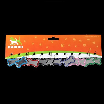 Адресник под гравировку "Косточка" объёмная, 3,2 х 2,3 см, микс цветов - фото 2005038