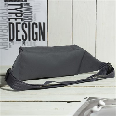 Сумка поясная, отдел на молнии, наружный карман, цвет серый - фото 2005234